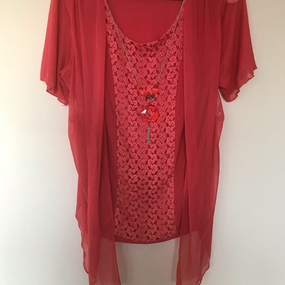 Woman’s used orange blouse extra large. - Picture 1 of 2